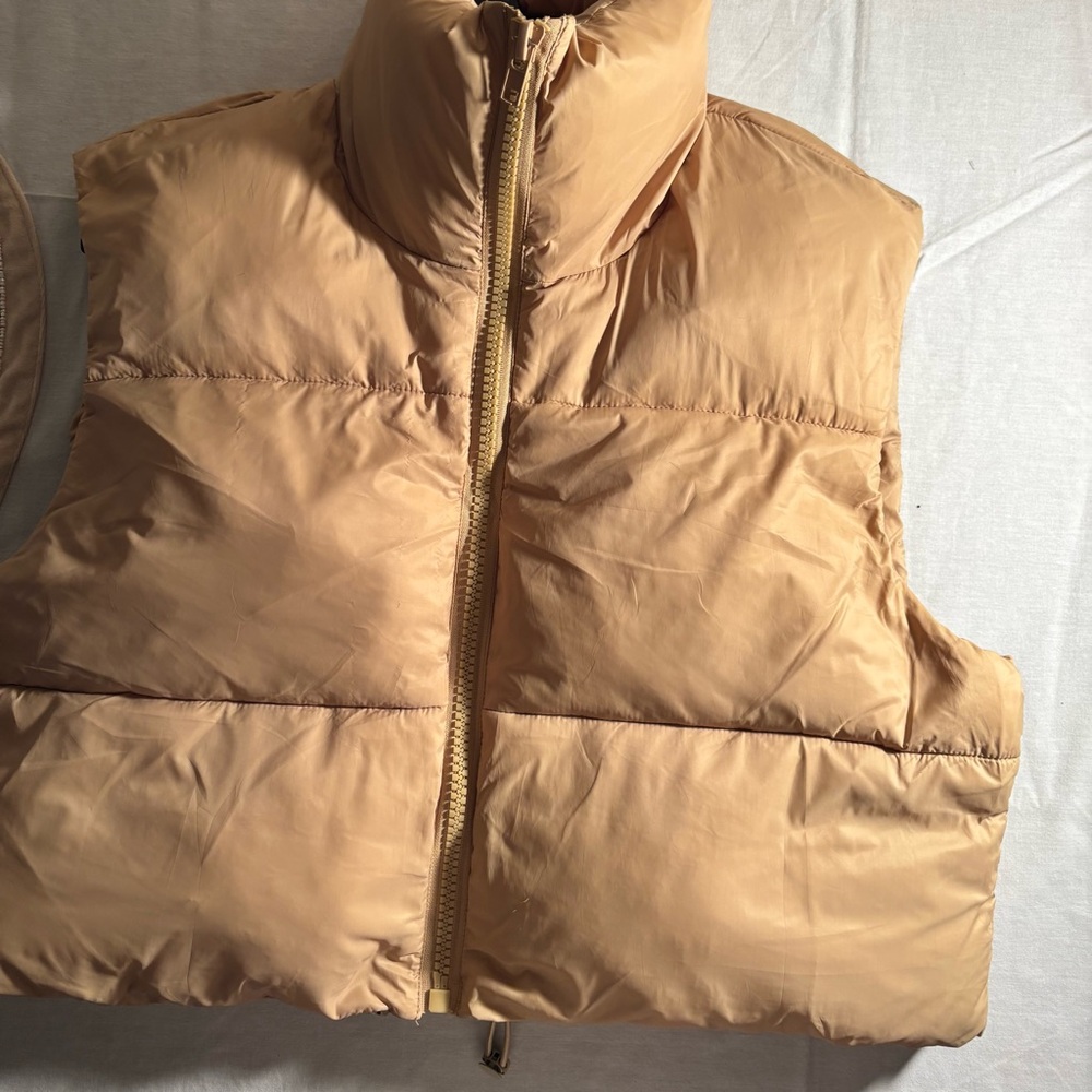 Tan Puffer Vest